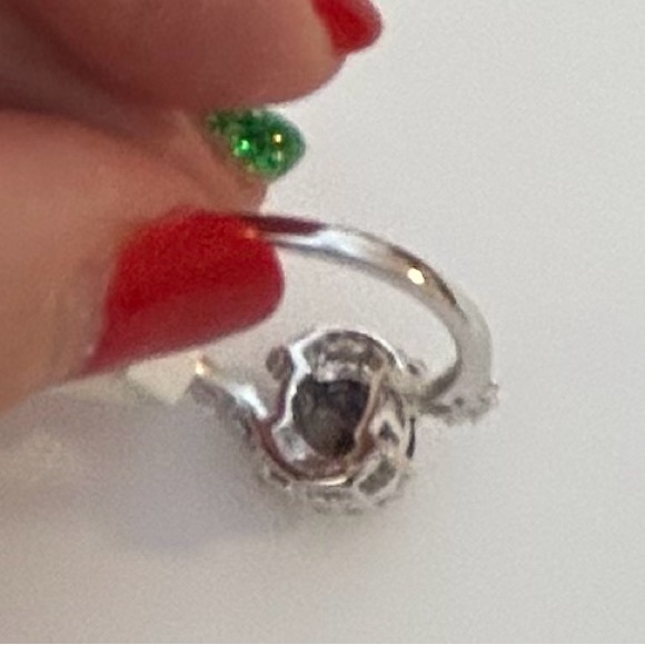 NWT JTV African Amethyst & White Zircon Ring Rhodium Over Sterling Size 10 - Picture 7 of 8